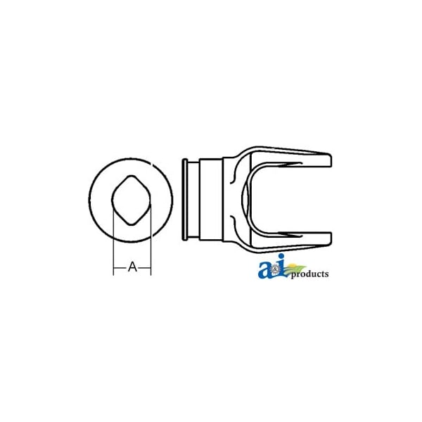 Inboard Yoke, used w/ Ov, OvGA & OvGEH Inner Profile Tubing 2" x3" x4"